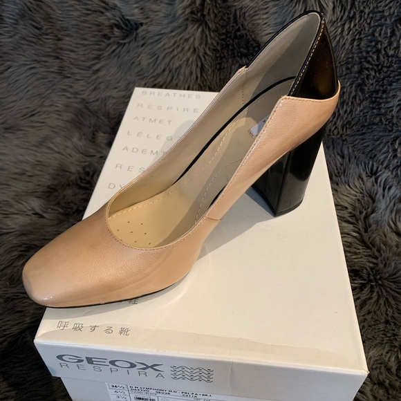 Geox 36.5 Camel/Black shoes heels - Picture 1 of 5